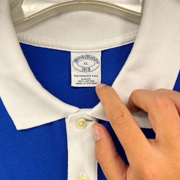 Brooks Brothers 100% Cotton‎ Slim Fit Performance Polo embroidery Mens Size XL - Picture 3 of 10